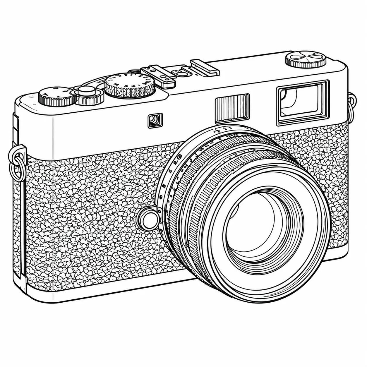 Line art · retro camera
